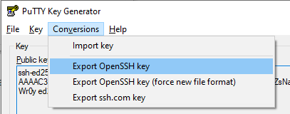 convert to openssh key